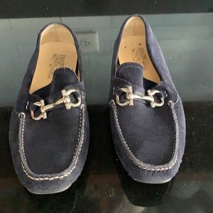 Salvatore Ferragamo Blue Suede Loafers